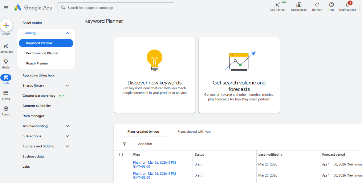 Google Keyword Planner
